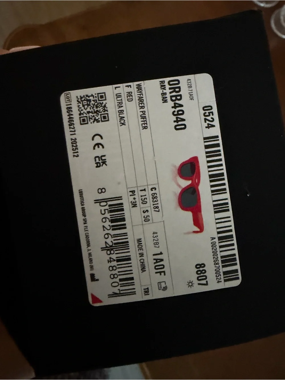 Ray-Ban ASAP Rocky Bold Red Glossy Frame Sunglasses with Dark Lenses